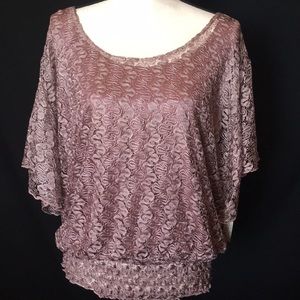 Lavish Mauve Lace Overlay Top